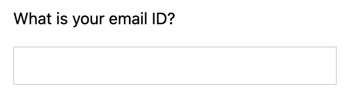 Single-line input question type showing a text field with validation options