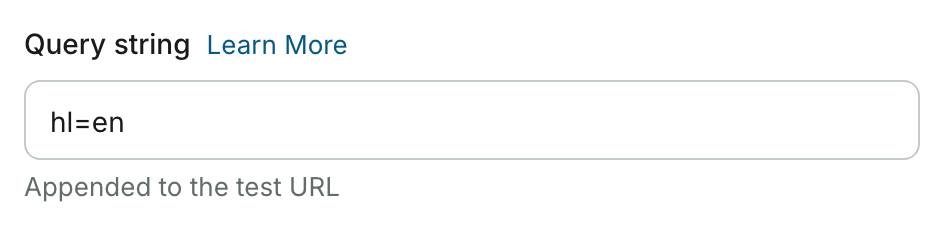 The Query string field with hl=en entered