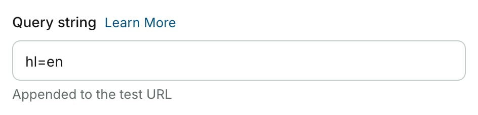 The Query string field with hl=en entered