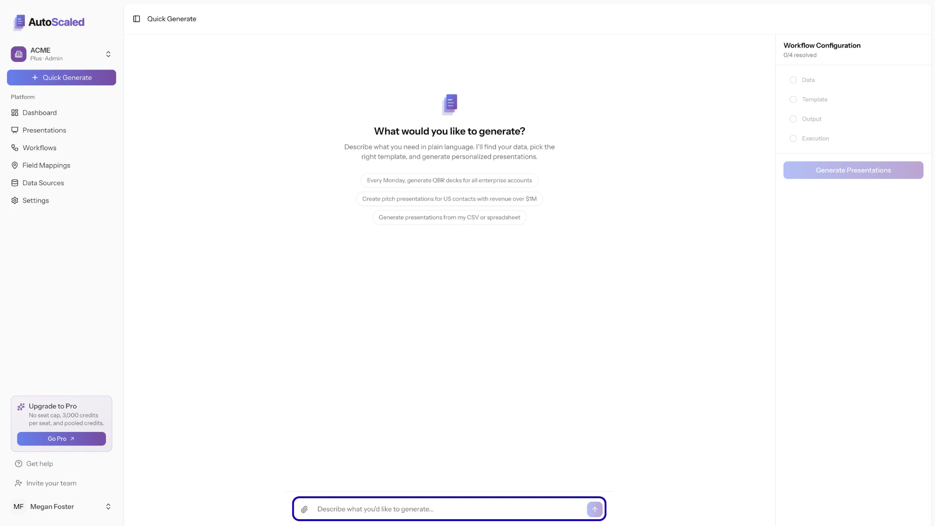 AutoScaled Quick Generate AI Prompt Input Box