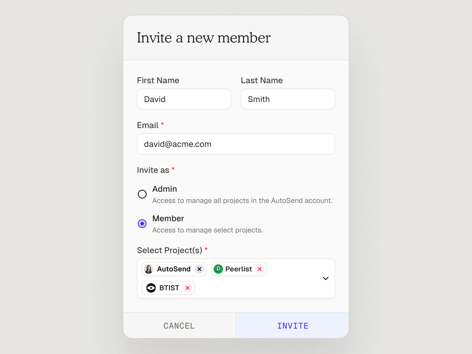 RBAC and Projects API
