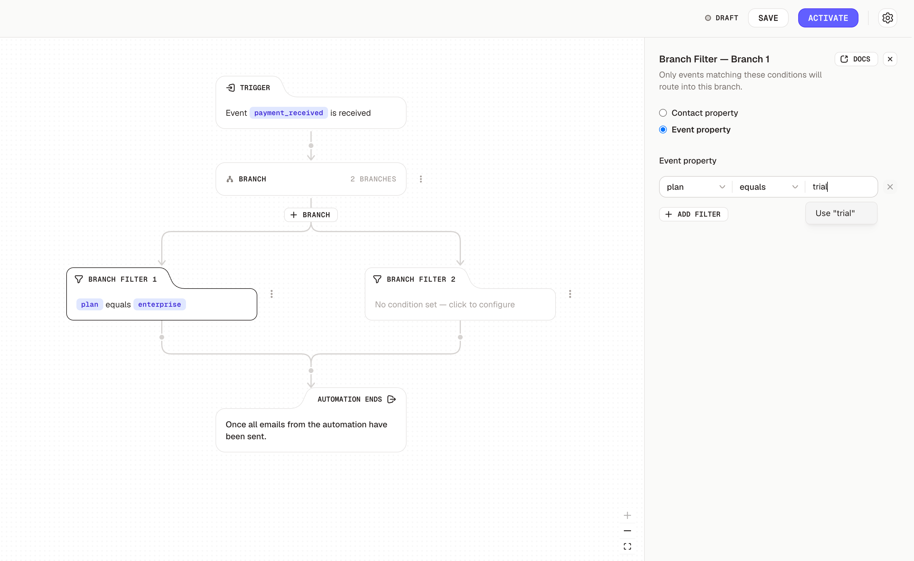 Combobox showing suggested values for a string event property