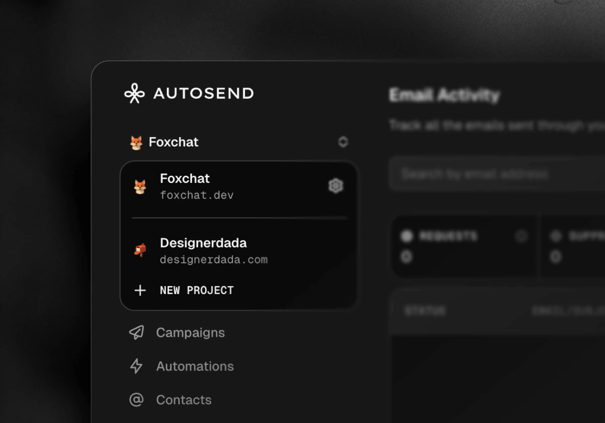 Projects in AutoSend