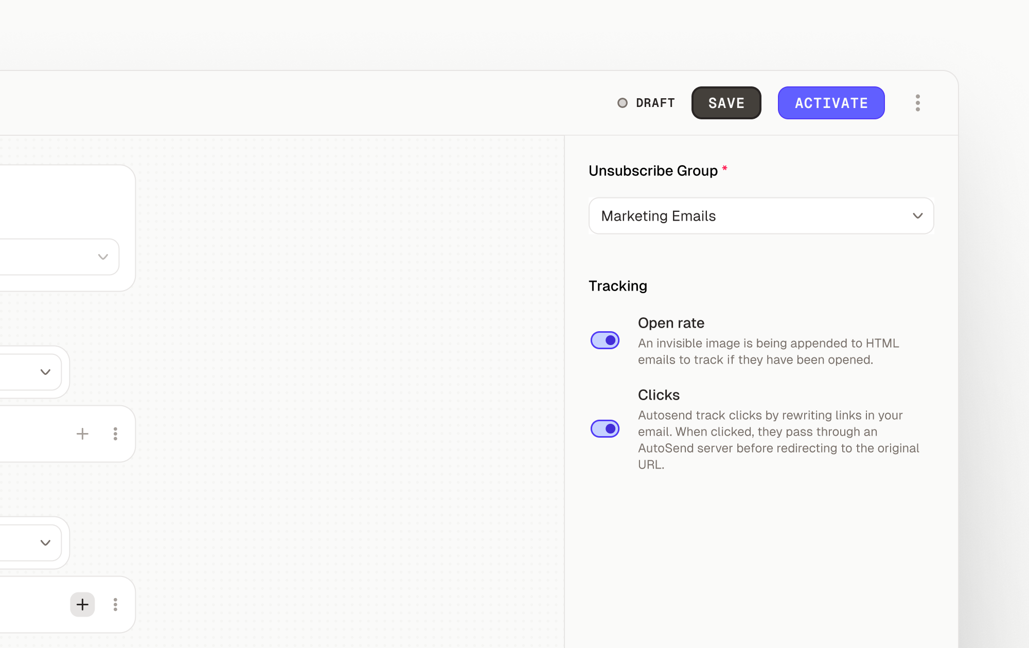 Select an Unsubscribe Group