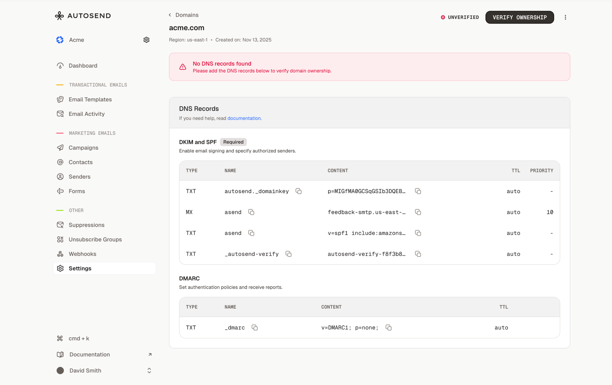 Domain verify ownership