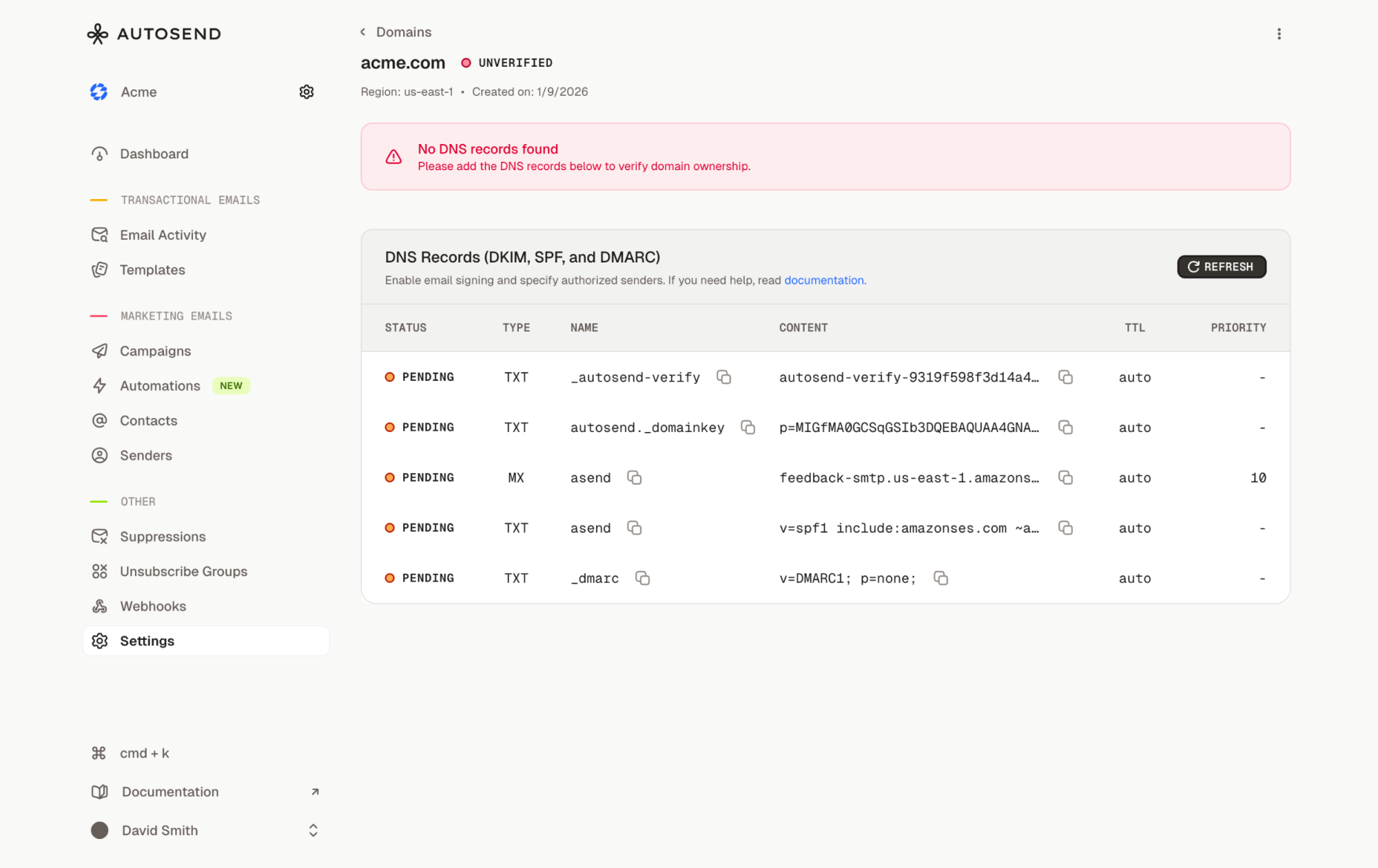 Domain verify ownership