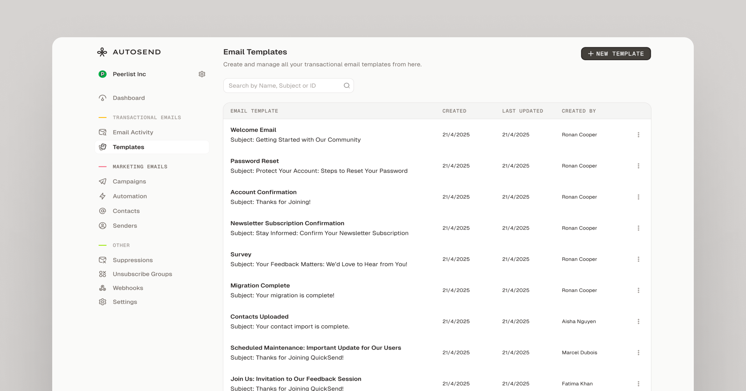 Create email template