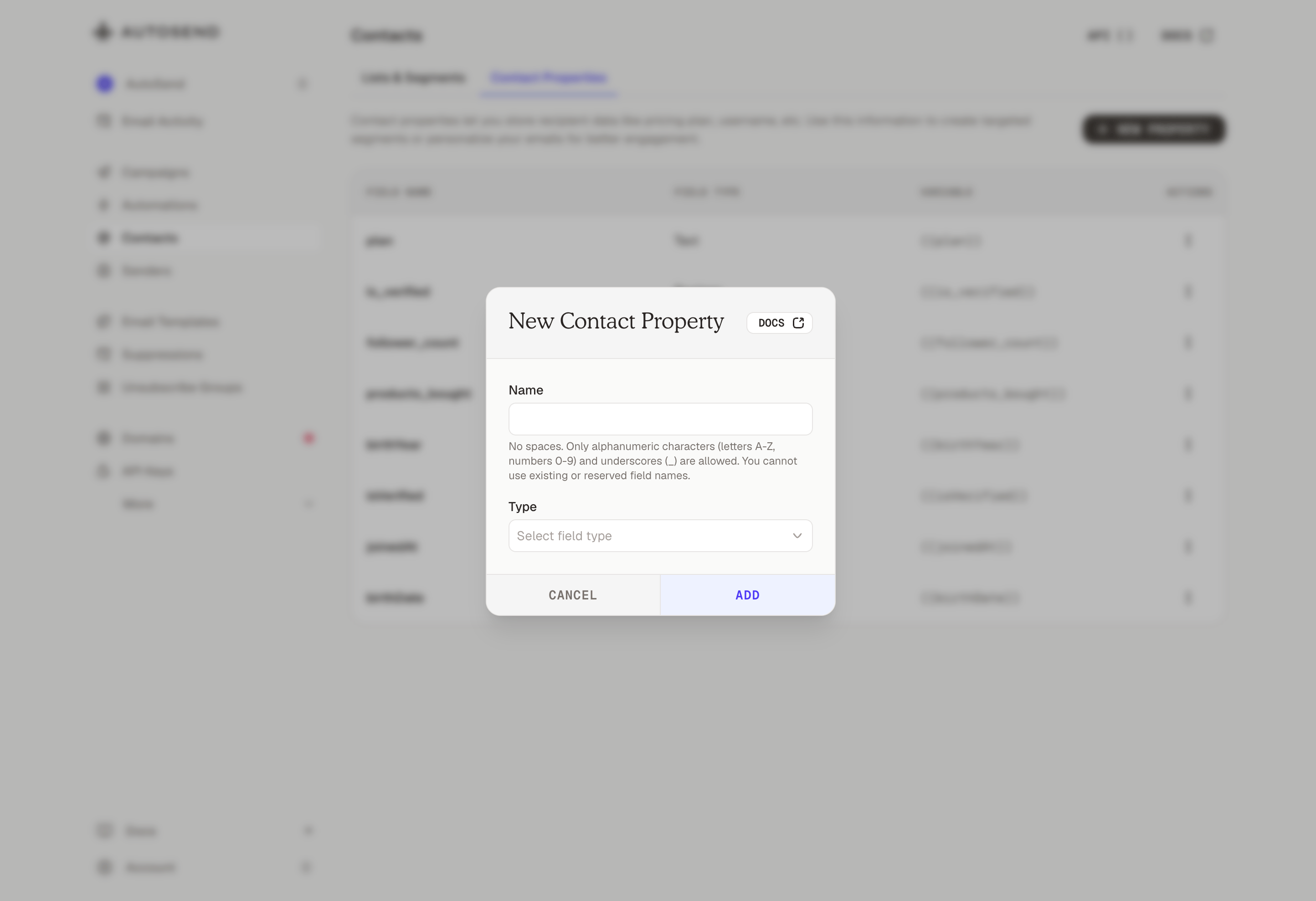New Contact Property