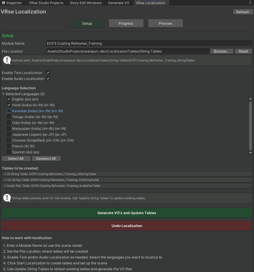 Generate VO Screenshot
