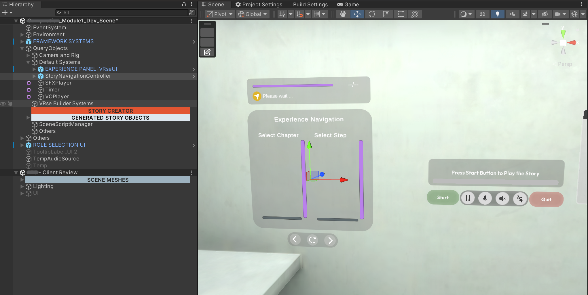 Story Navigation UI at runtime