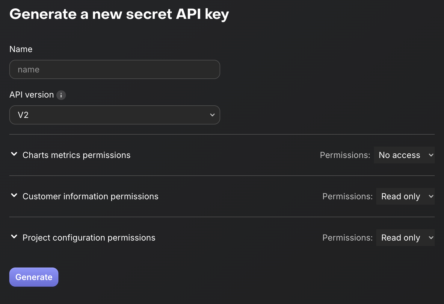 RevenueCat dashboard showing where to find your API key