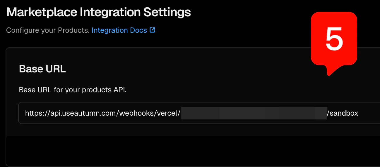Vercel Marketplace Base URL