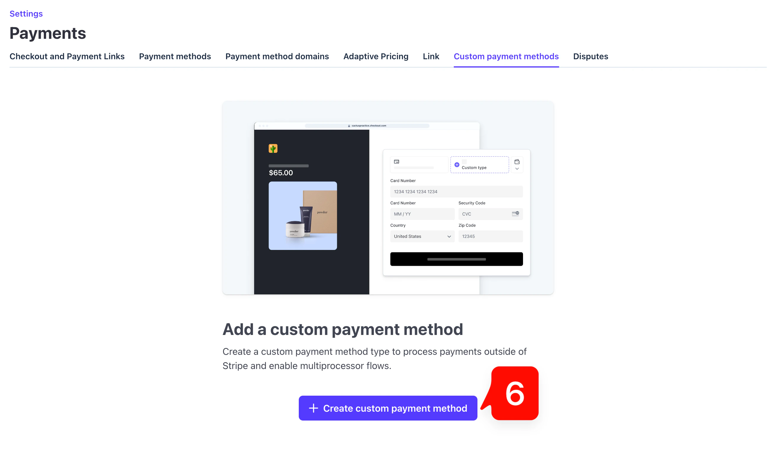 Stripe Custom Payment Methods