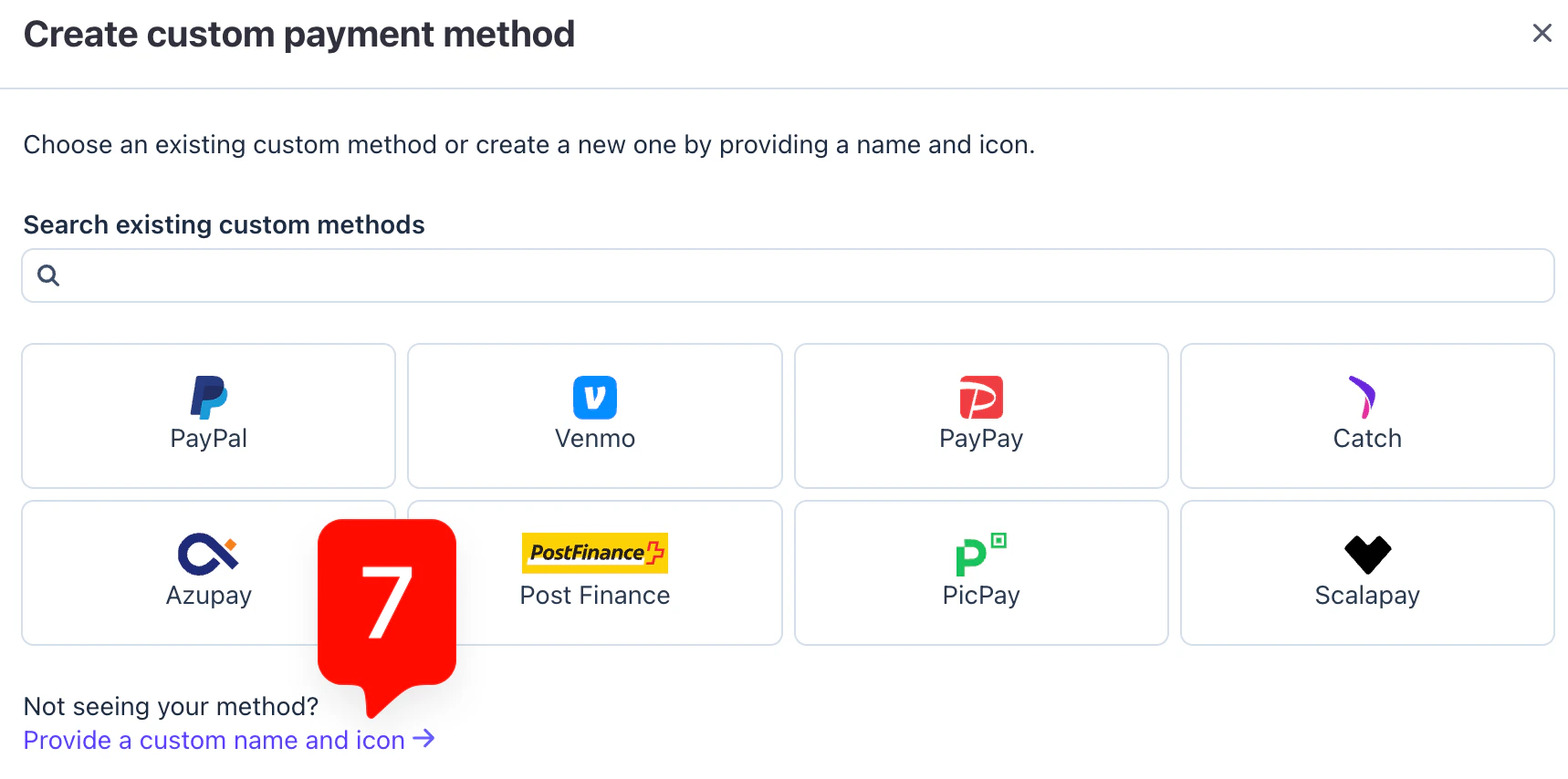 Provide custom name and icon