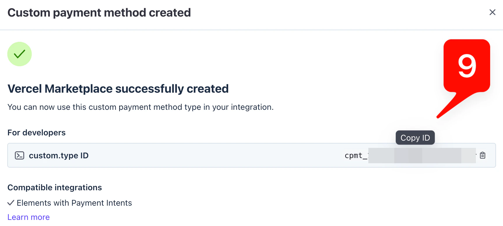 Custom payment method ID