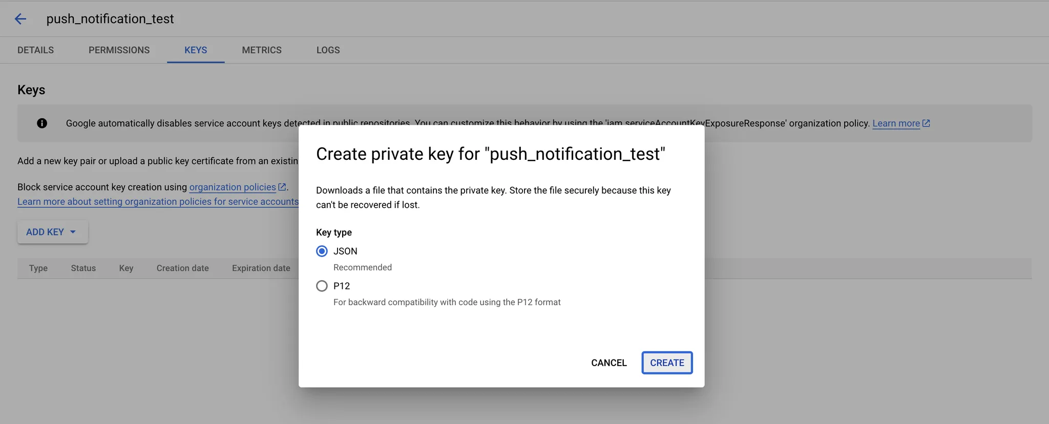 JSON key