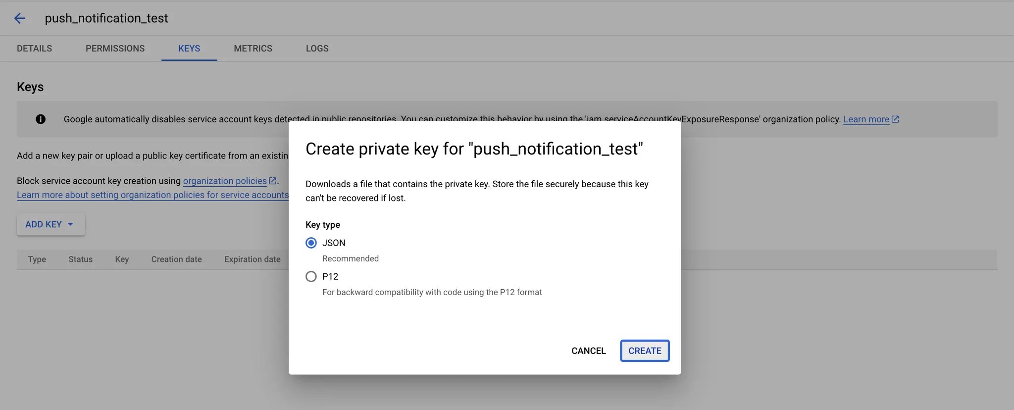 JSON key