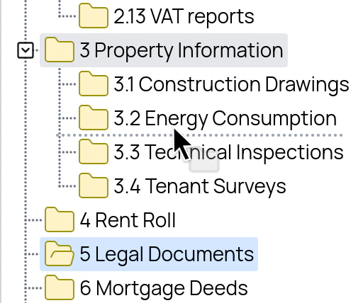 Reordering folders