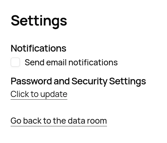 Update email settings