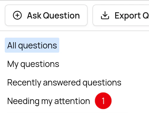 Q&A needing my attention selector