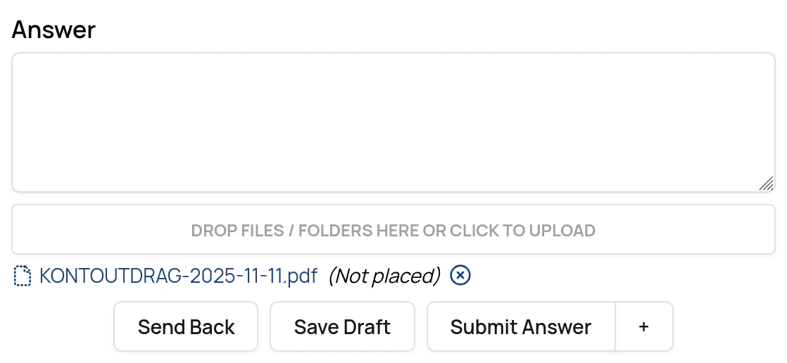 Placing files from an answer into a folder