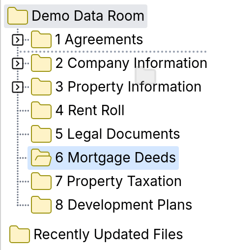 Dragging a folder in the folder tree on mobile