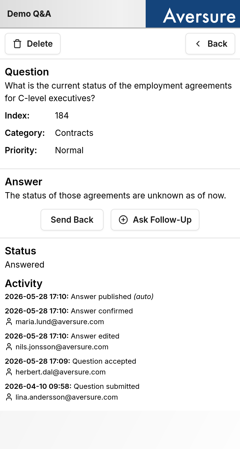 An answered question on mobile