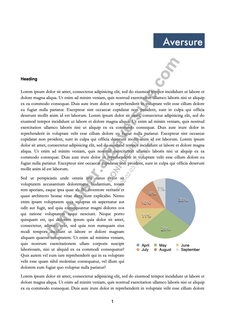 Watermark example on a PDF page