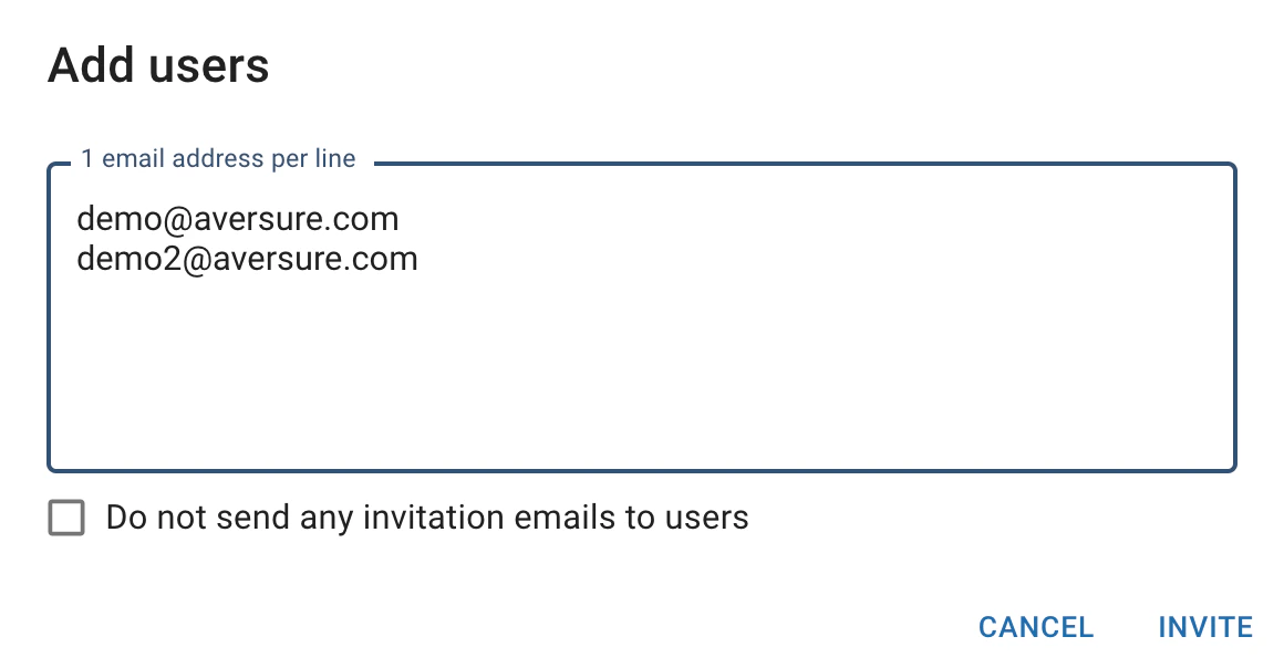 Adding users to Aversure