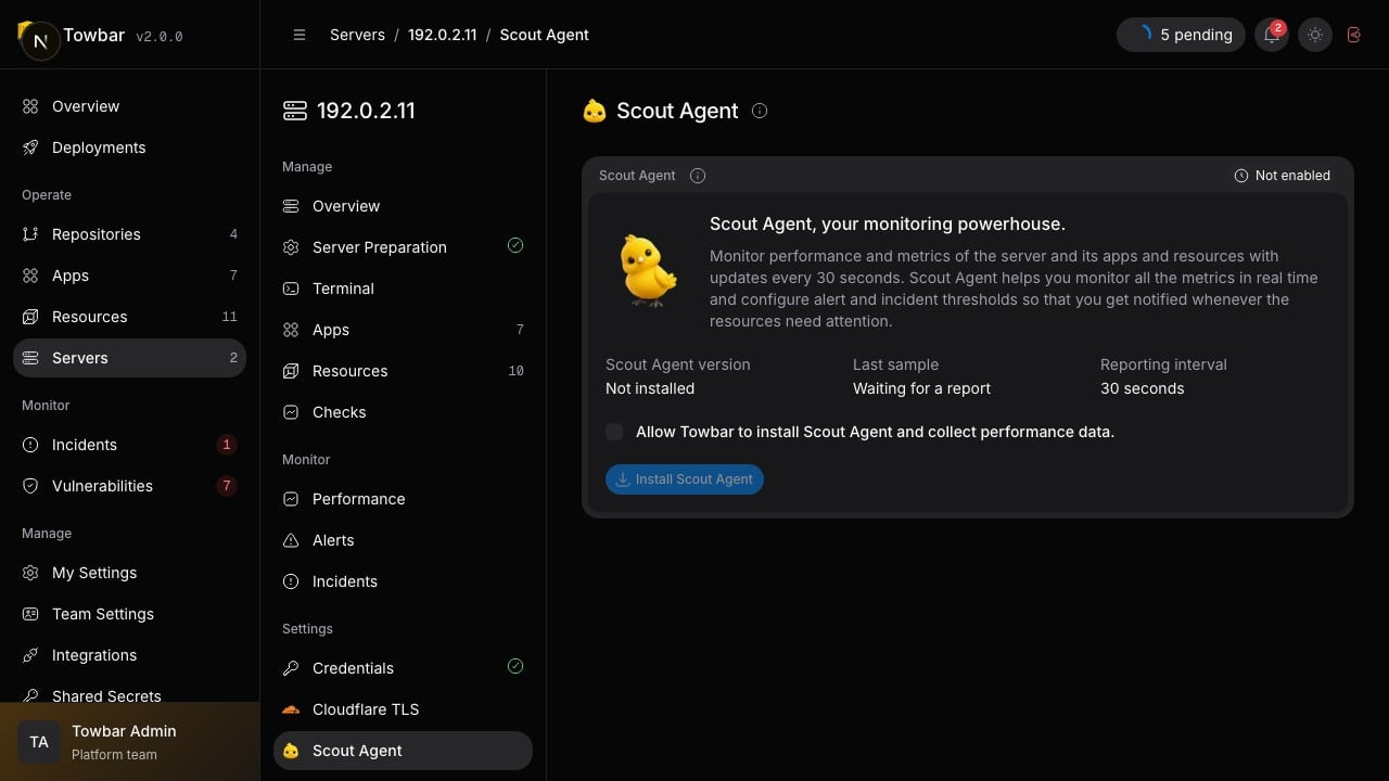 Choose retention and consent before installing Scout Agent.