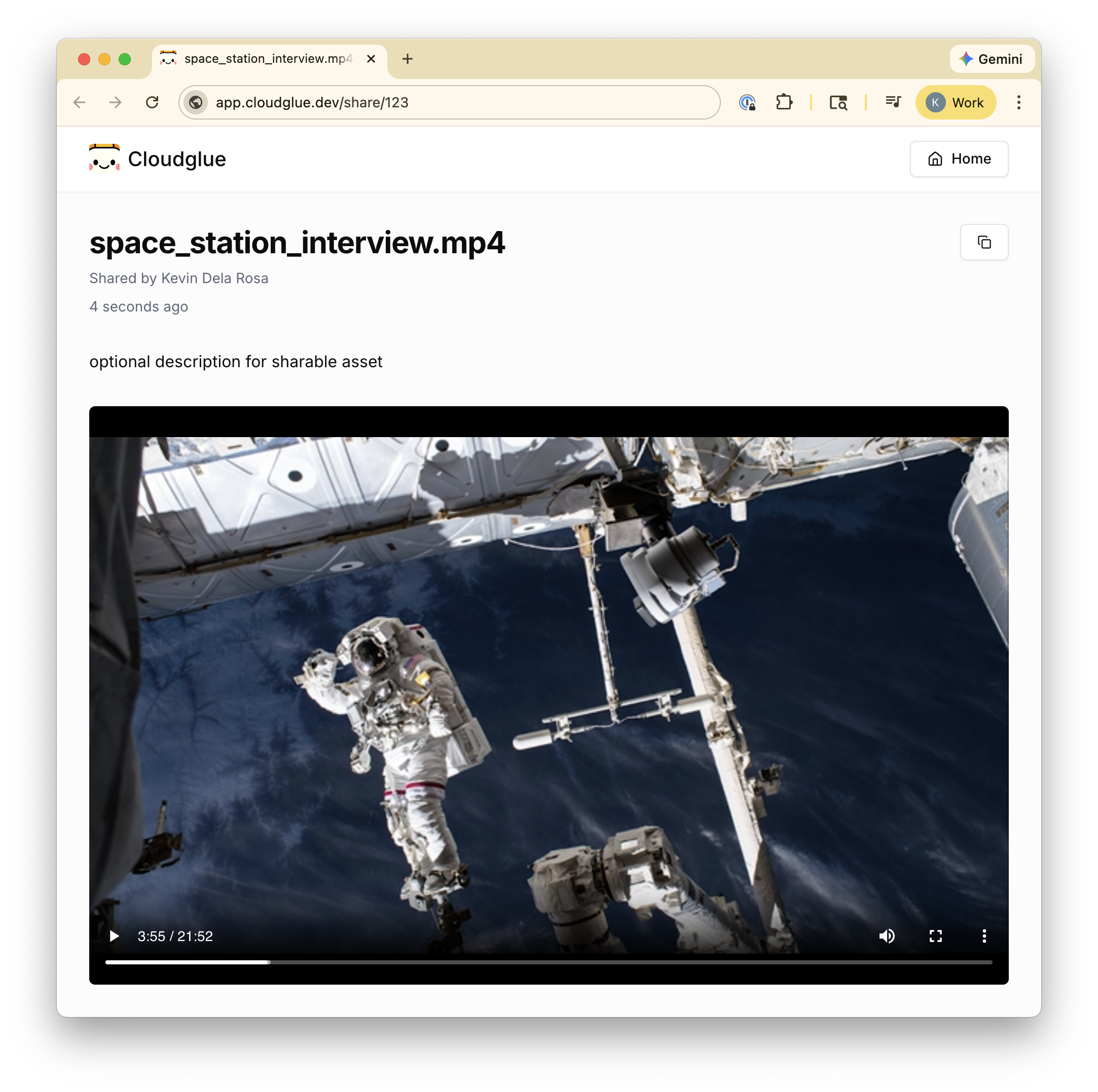 Shareable asset page