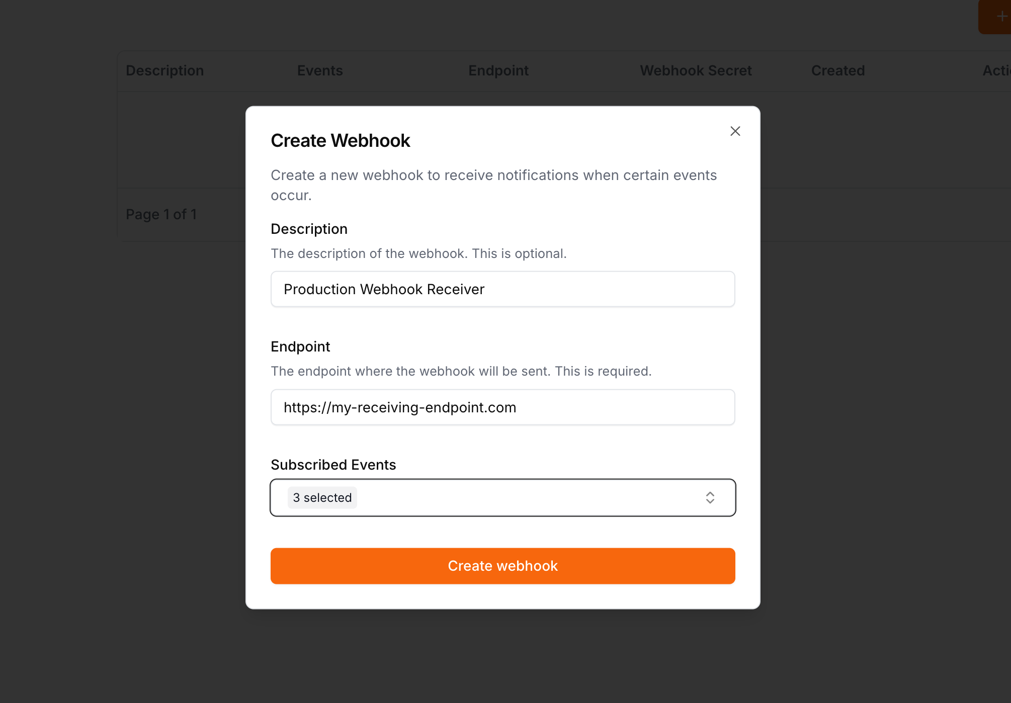 Create Webhook