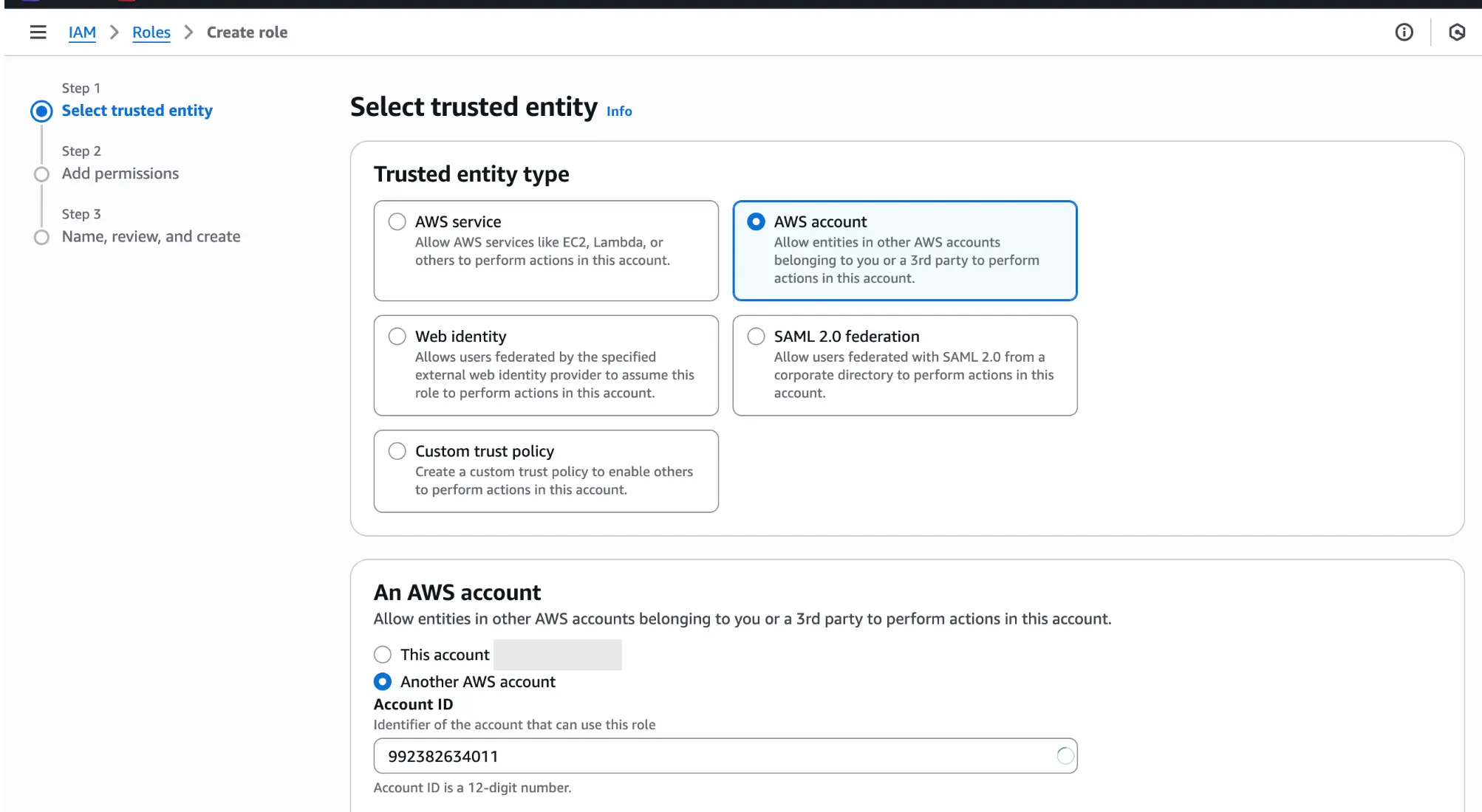 AWS Role Step 1