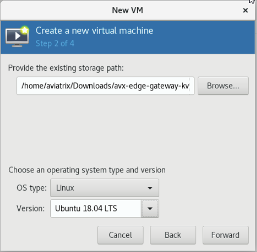 KVM provide storage path and OS type
