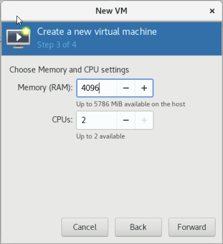 KVM memory and CPU settings