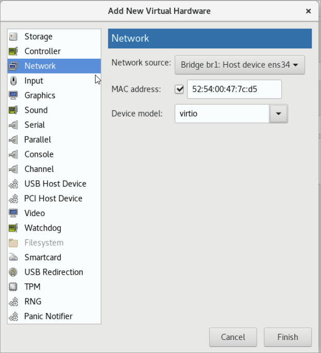 KVM add network interfaces for LAN and MGMT