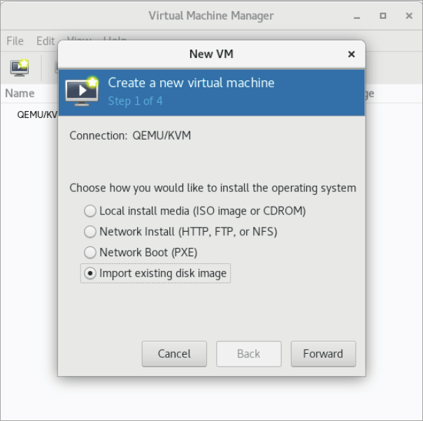 KVM create new virtual machine