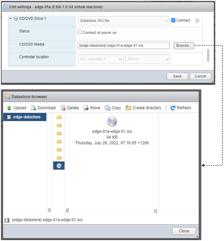 Edit VM settings in vSphere