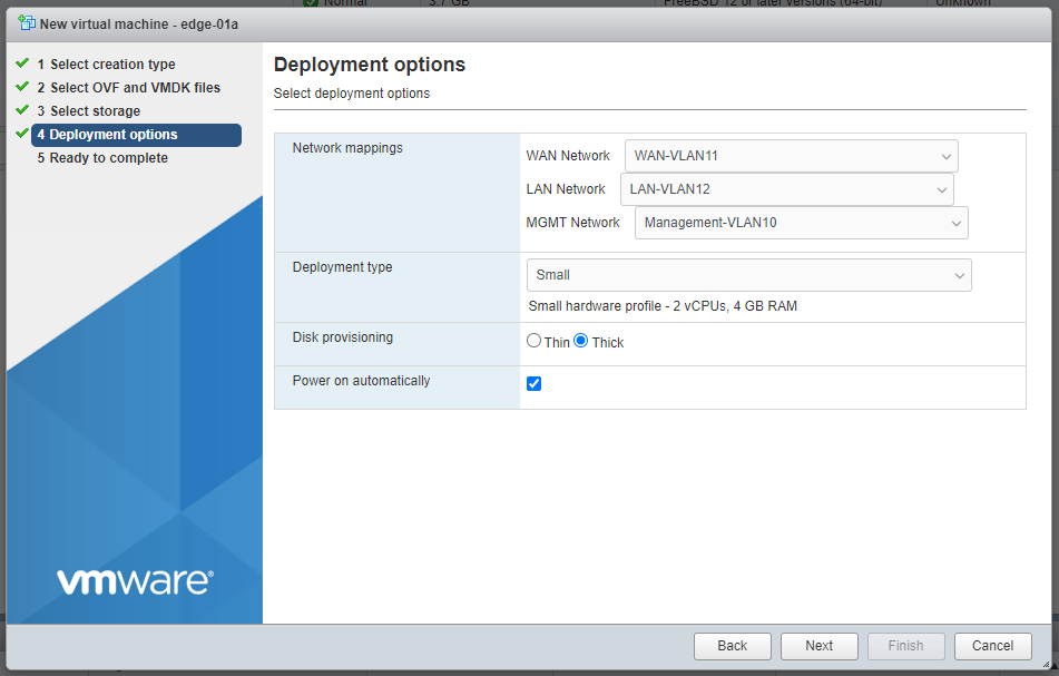 ESXi OVA deployment options