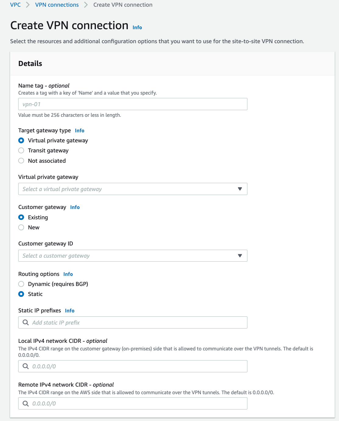 aws vpn connection