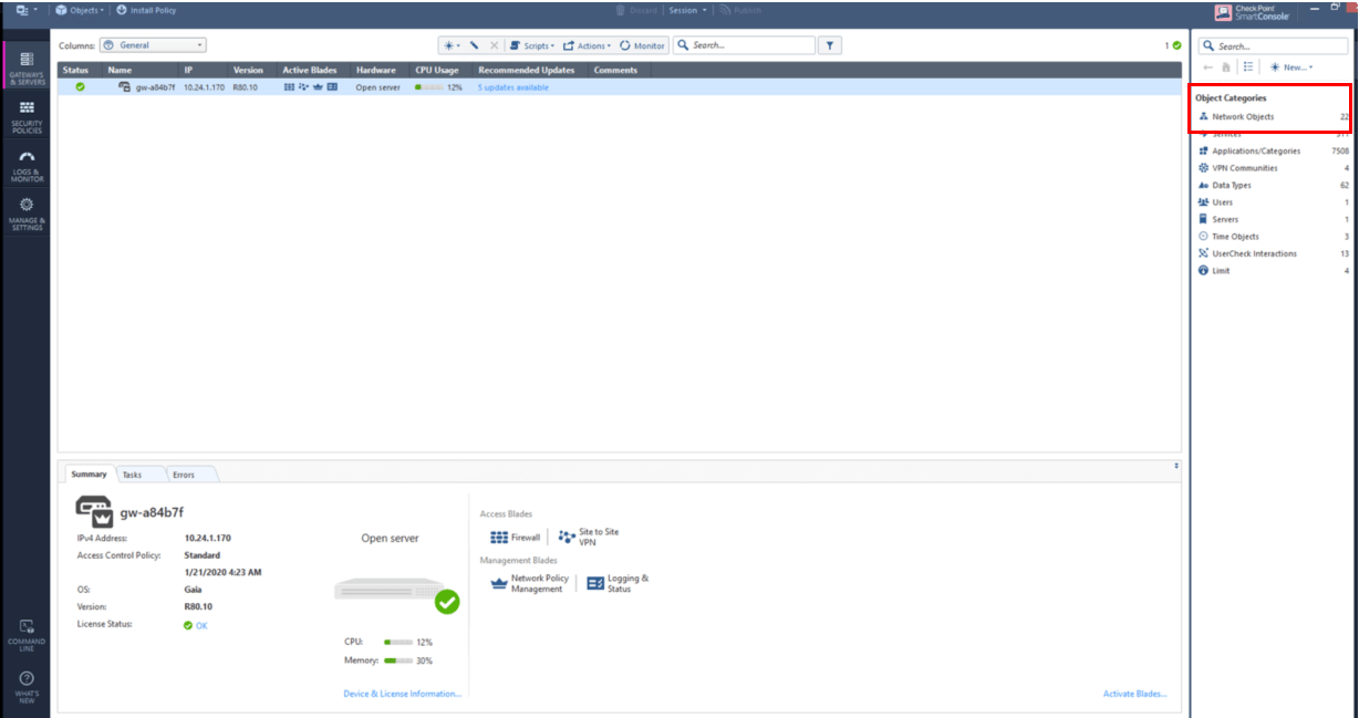 Create new network object in SmartDashboard