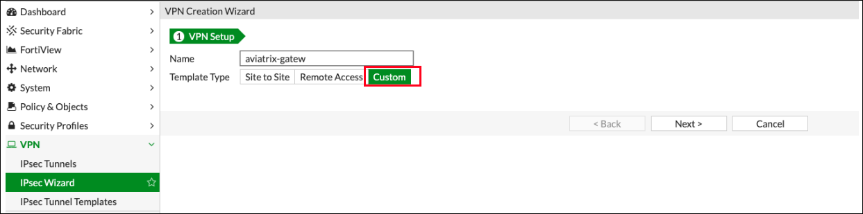 VPN Setup wizard