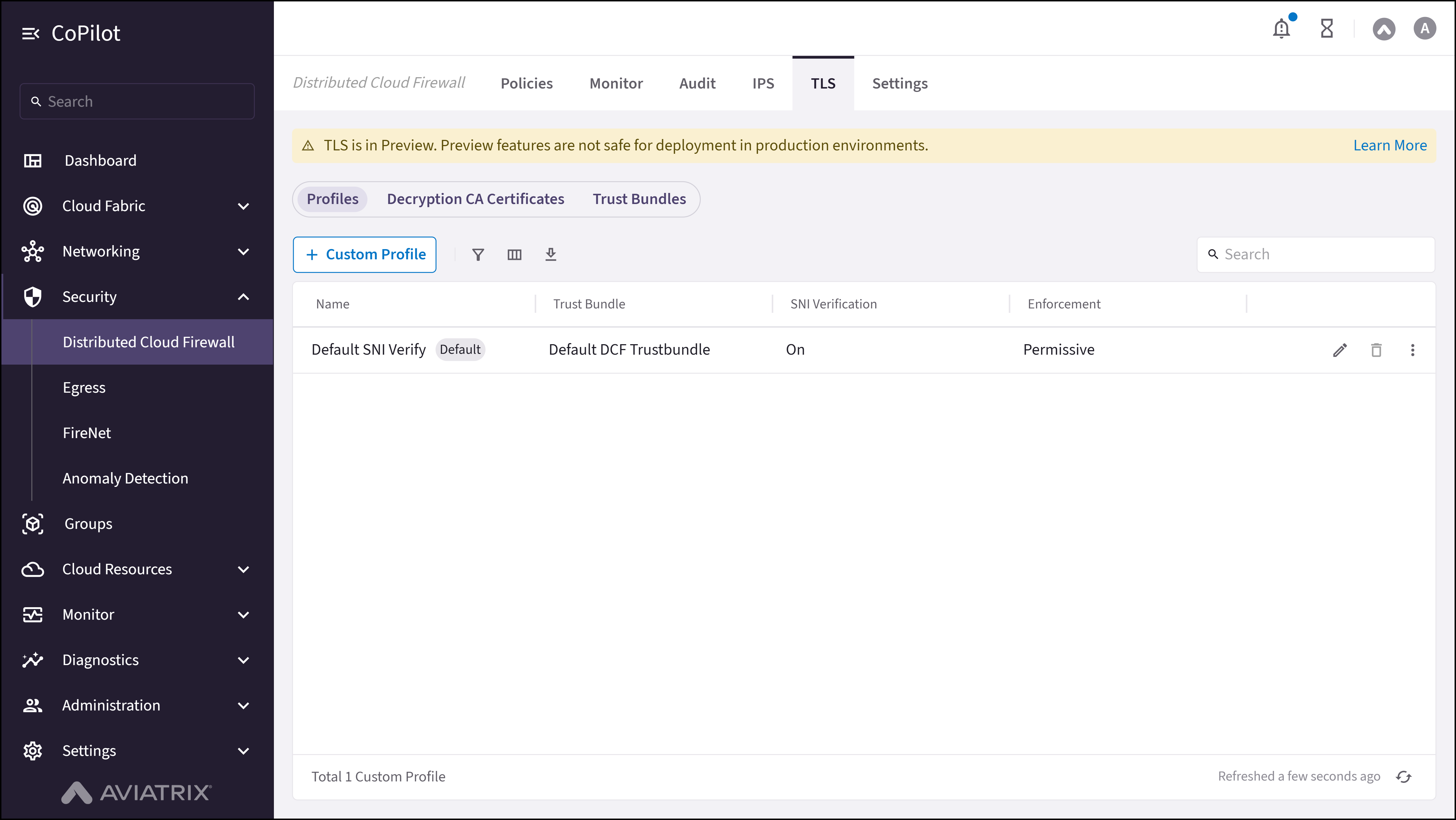 Distributed Cloud Firewall: TLS Profiles