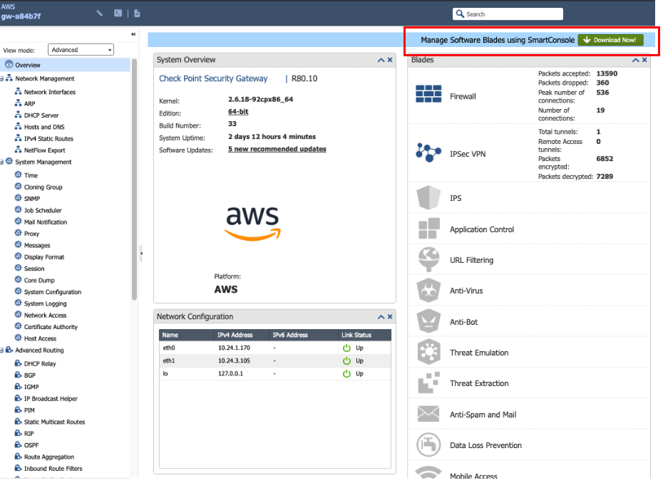 Download SmartConsole from Gaia Portal