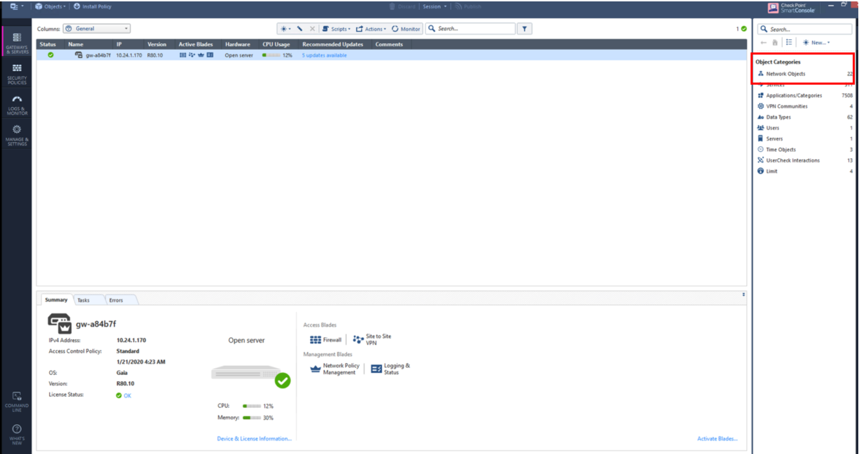 Create new network object in SmartDashboard