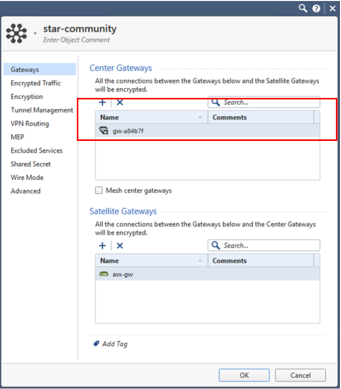 Star community gateway selection