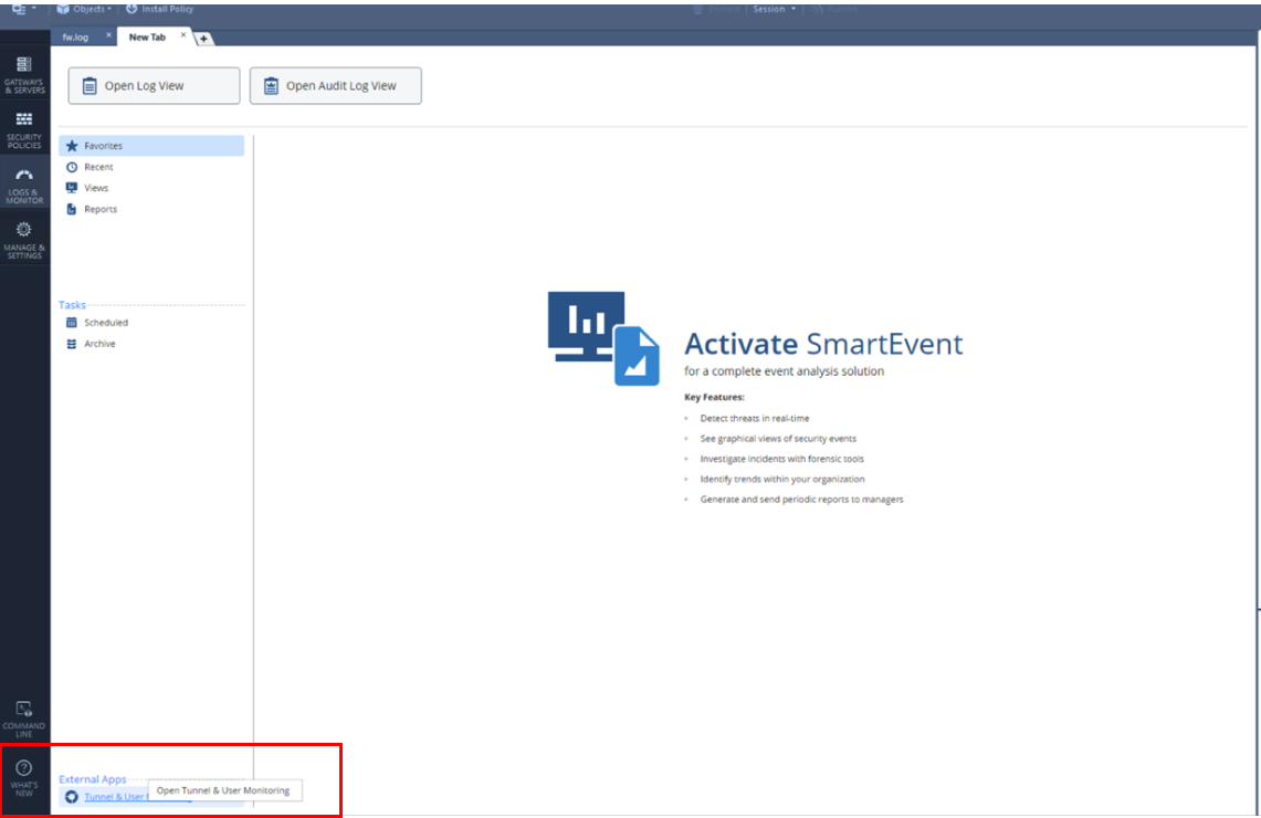Open Tunnel and User Monitoring