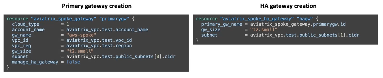 Gateway HA Terraform