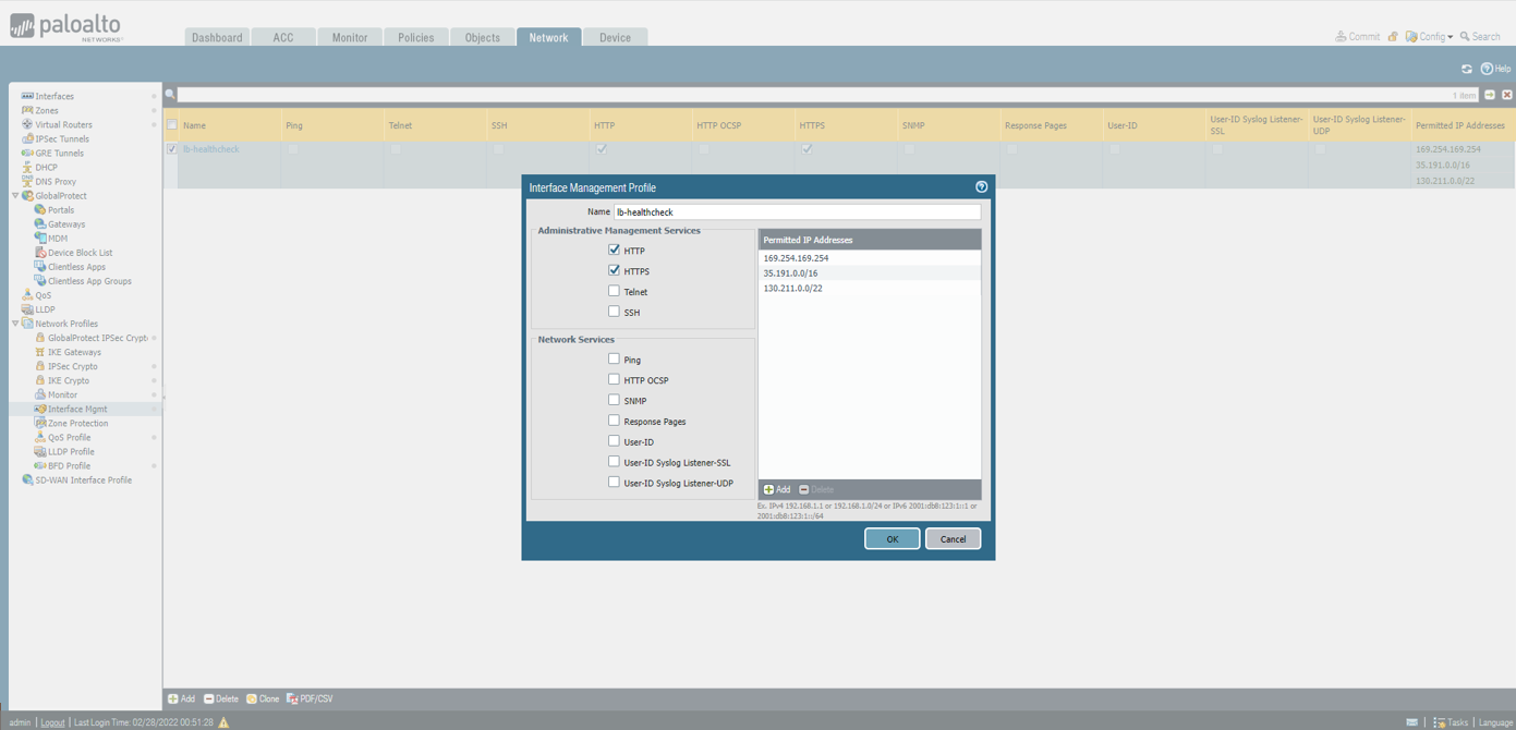 Management profile configuration