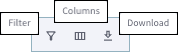 screenshot of action icons for the audit table